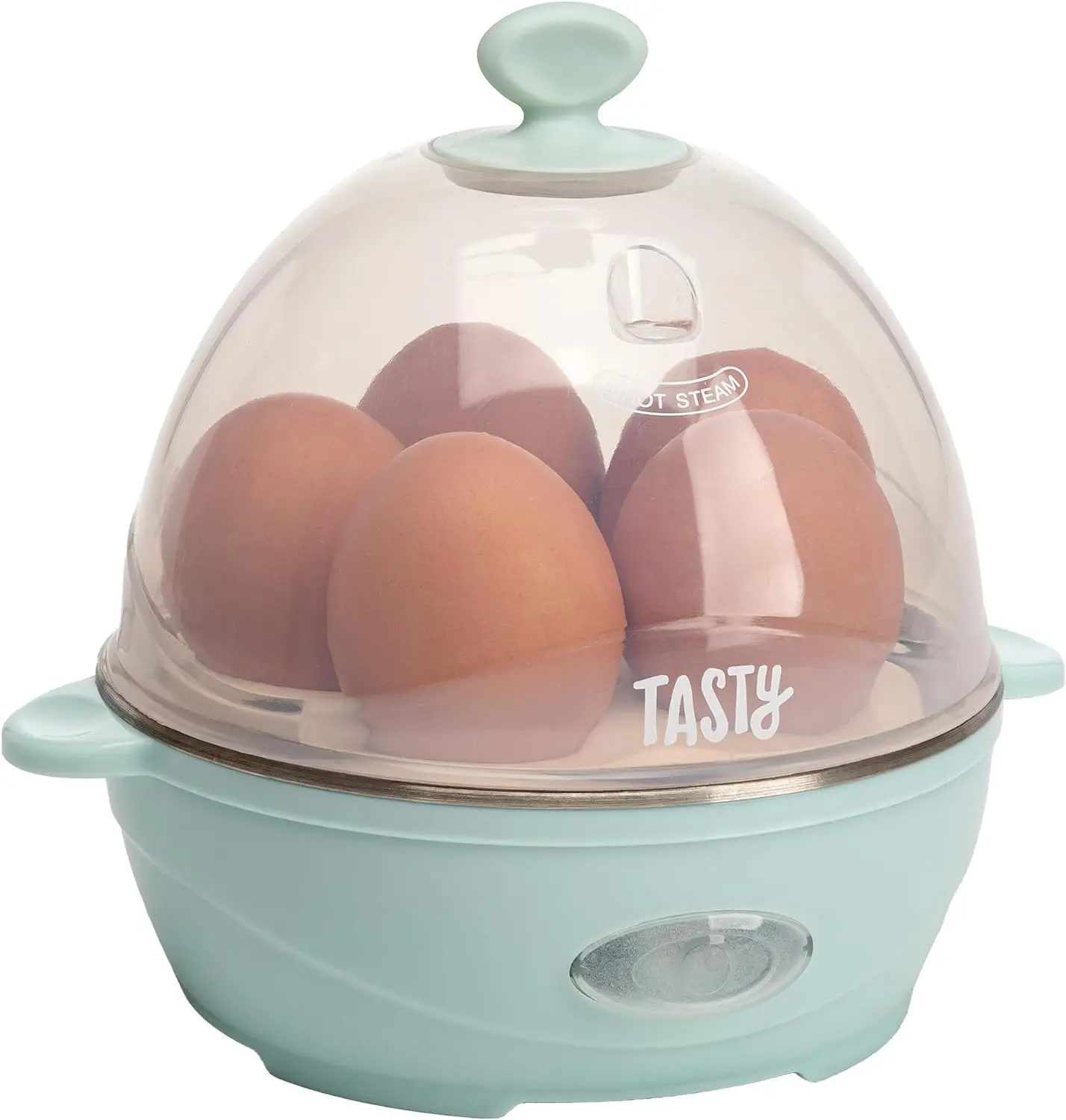 New Deal - Mini Rapid Egg Cooker, 5-Egg Capacity for Perfect Hard Boiled Eggs or Omelets, Auto Shut Off, Aqua
