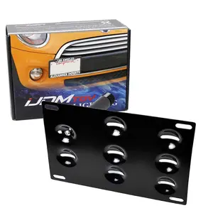 iJDMTOY No Drill Front Bumper Tow Hook License Plate Mounting Bracket Adapter Kit For Mini Cooper 3rd Gen F55 F56 Cooper Hardtop/Hatch