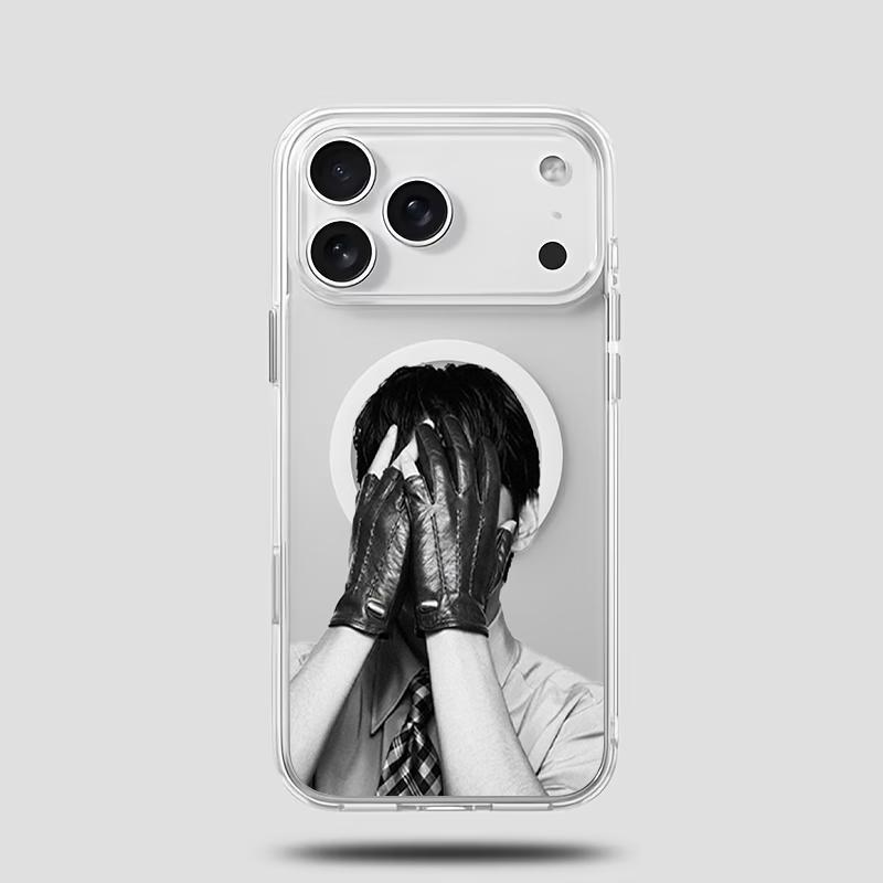 Retro-Style Phone Case — "We Are Back" Magnetic Protective Cover. Featuring a vintage black-and-white aesthetic and artistic boy band design, this K-Pop concert-themed merchandise is crafted exclusively for ARMY. (Compatible with iPhone 11 through 17