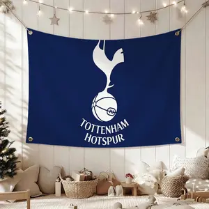 Football Club Tottenham Hotspur Flags Cheerleading Hand Pulled Flag Multi Size Atmosphere Banner, Portable Outdoor Event Flag & Wall Decor for Sports, Parties, Home and Room Decoration