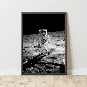 Vintage Astronaut Poster Print - Retro Space Wall Art, Nasa Moon Decor - Inspirational Quote Art Print
