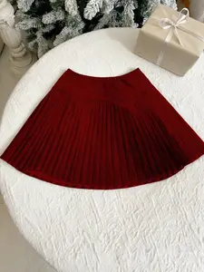 Women's High Waisted A-Line Skirt, Elastic Waist Casual Sporty Short Skirt, Spring Summer Fall Fashion, Valentine's Day Gift