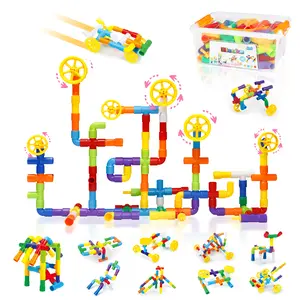 Stem Building Toy for Toddlers Tube Pipe Toy Educational Preschool Toys for 3+ Years Learning Building Blocks Toy with Storage Box Gift Kit Montessori Toys for Boys & Girls