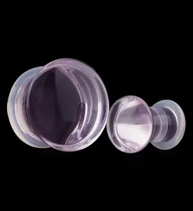 Pink Glass Single Flare Plugs