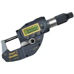 iGaging Digital Quick Micrometer - 0-1 in Range, Ball Attachment, Snap Lever, IP65 Coolant-Proof Design, Bluetooth Sync Connectivity
