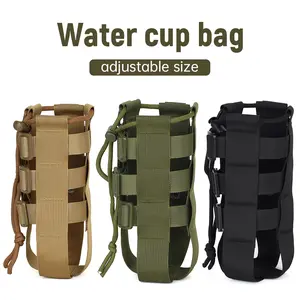 Jumahe Portable Outdoor Water Bottle Bag Adjustable Large Capacity Water Cup Bag Water Bottle Bag Suitable for Outdoor use with Molle System
