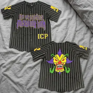 ICP Black Pinstrip Missing Link: Found Baseball Jersey, Unisex T-Shirt, Trendy Streetwear Top, BoyFriend & Friend Birthday Gift