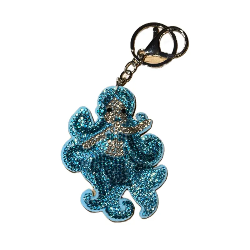 Cute Glittery Blue Mermaid Tail Bag Charm - Fashion Costume Jewelry Keychain for Bags, Keys, Stylish Accessory to Elevate Your Look
