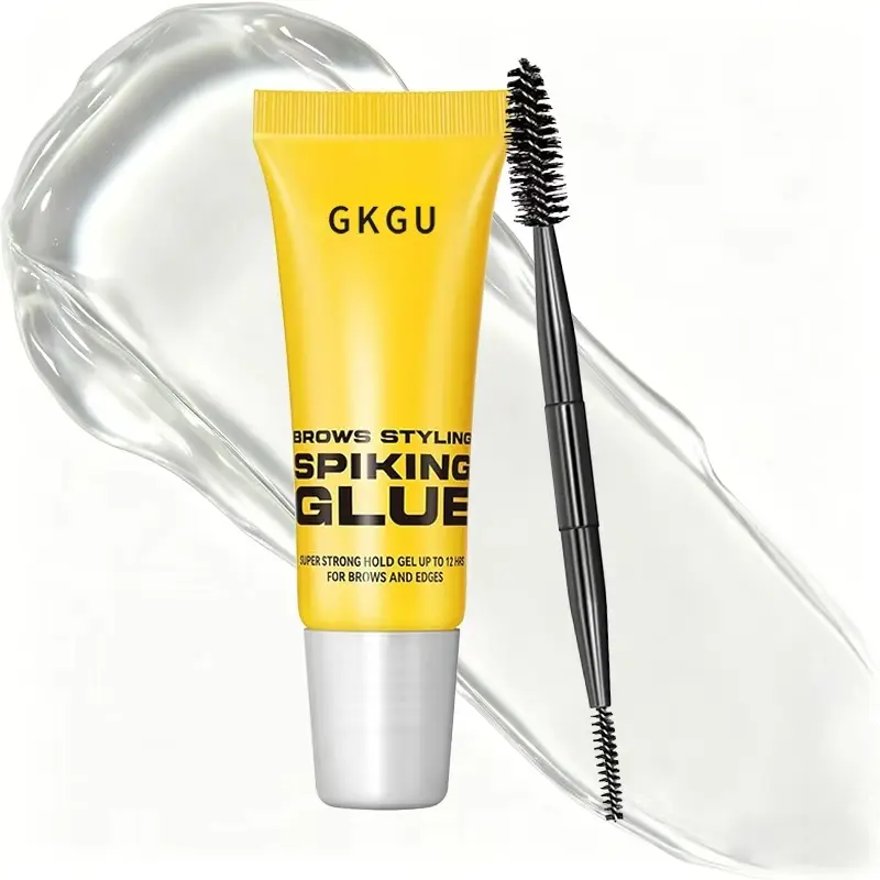 GKGU Eyebrow Styling Adhesive Tape Brush & 3D Brow Shaping Gel - Strong Hold, Waterproof & Sweat-Resistant, Long-Lasting Transparent Gel for Natural Look, All Light Beige Types, Eye Brow Gel Clear