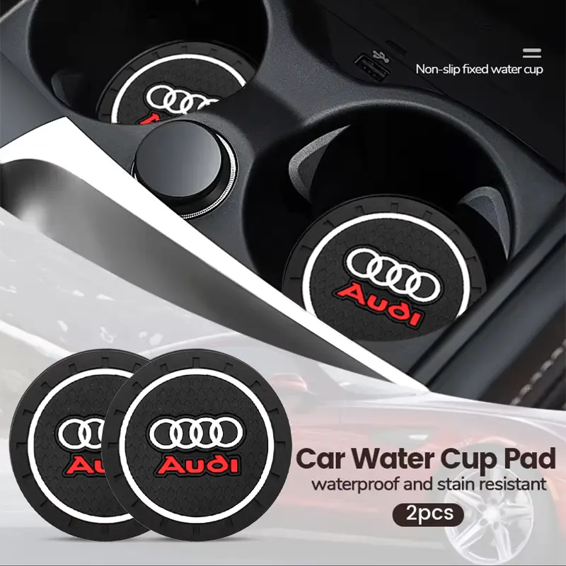For Car For Audi A1 A3 A4 A5 A6 B5 B6 B7 B8 C5 C6 C7 A7 A8 Q3 Q5 Q7 TT 8V Car Coaster Water Cup Bottle Holder Anti-slip Pad Accessories