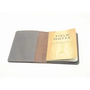Slim Leather Journal Cover for 3.5" X 5.5" Field Notes Moleskine Cahier Cover Travel Notebooks Wallets for Men Women (Darkbrown)