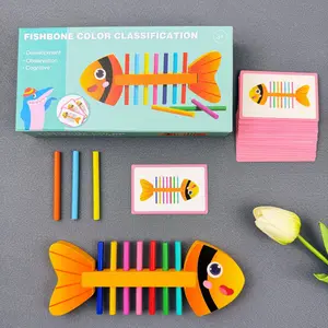 Wooden Fish Shape Sorter Toy, 1 Set Color Classification Matching Toy, Early Education Toy, Parent-child Interactive Toy, Gift for Boys & Girls, Baby Essentials, Learning Materials