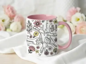 [Sale up to 40%] + [FREE SHIP] Personalized Mom Mug with Kids Names, Custom Mama Mug, Mother’s Day Gift from Kids, Ceramic Coffee Cup