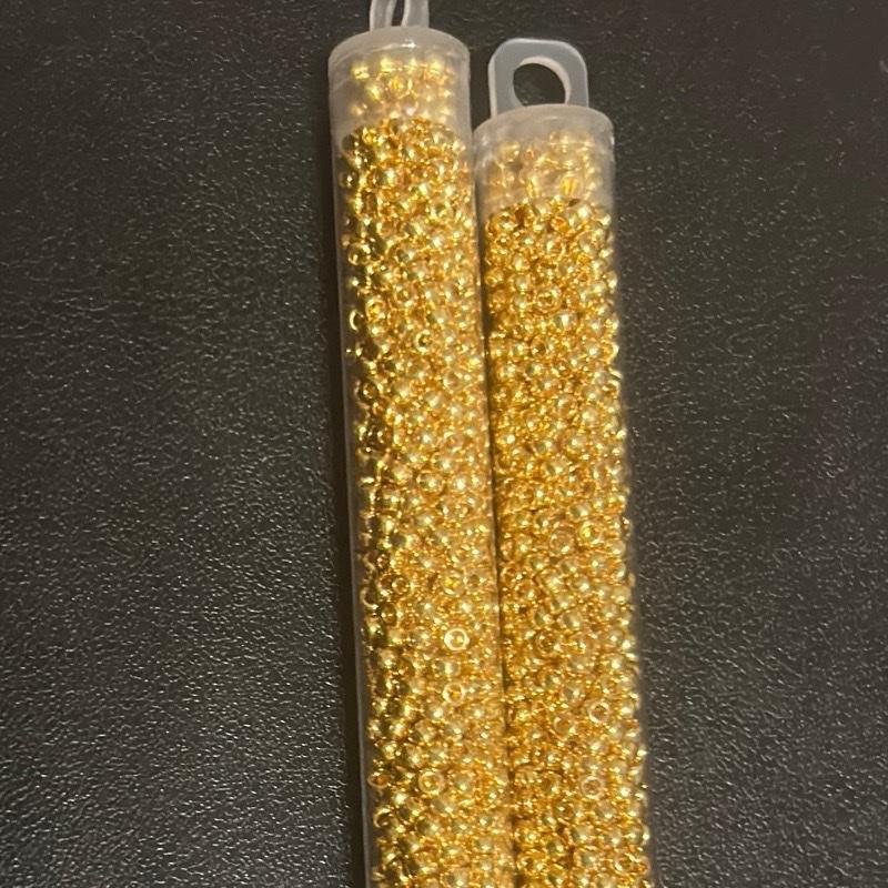 8/0 Miyuki 24k Gold Plated Seed Beads 10 or 25 grams - photo above 25g