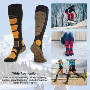 Wool Ski Socks Women Men,3 Pairs Knee High Winter Warm Skiing Socks Performance Thermal Snowboarding Socks