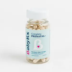 BabyRx Complete Prenatal+ 60 Tablets with Omega-3 DHA Folic Acid Collagen Iron OBGYN-recommended Women's Healthcare Supplement GMO Free Natural