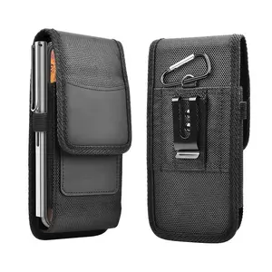 Vertical Nylon Phone Case with Clip Pouch, 1 Count Multi-grid Cell Phone Protective Cover with Pen Holder, Phone Accessories Compatible with iPhone & Other Most 4.0-6.7 Inches Cellphone