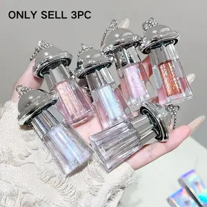 Gege Bear 3-Piece Glitter Shimmer Eyeshadow Liquid Set, Brighten Skin Tone, Cute Accessory Decorations, High Gloss Long-lasting Y2K Makeup, Perfect for Festivals and Parties