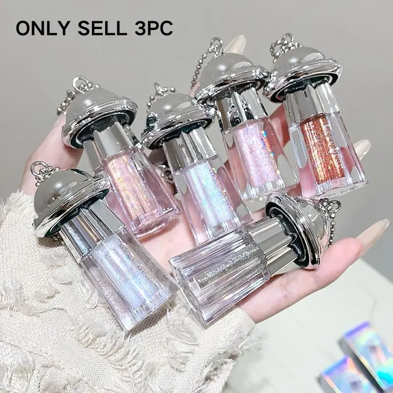 Gege Bear 3-Piece Glitter Shimmer Eyeshadow Liquid Set, Eye Makeup Product, Brighten Skin Tone, Enhance Eye Makeup, Cute Accessory Decorations, High Gloss Long-lasting Y2K Makeup, Perfect for Festivals and Parties
