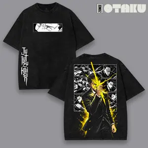 Higuruma Jujutu Kaisen Anime Double Printed Vintage Washed Tee v2, Streetwear Hoodies Unisex Manga Cotton Crewneck T-shirt Gift For Anime Fan Menswear graphic