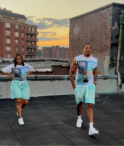 Powder Blue Raw Hem Sweat Shorts