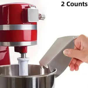 2 Counts Pouring Shield for KitchenAid 4.5~5 Quart Mixer Bowl, Stainless Steel Glass Ceramic Mixer Bowl Pouring Groove Pouring Accessories, Prevents Spillage Mixers, Kitchen Appliance Parts