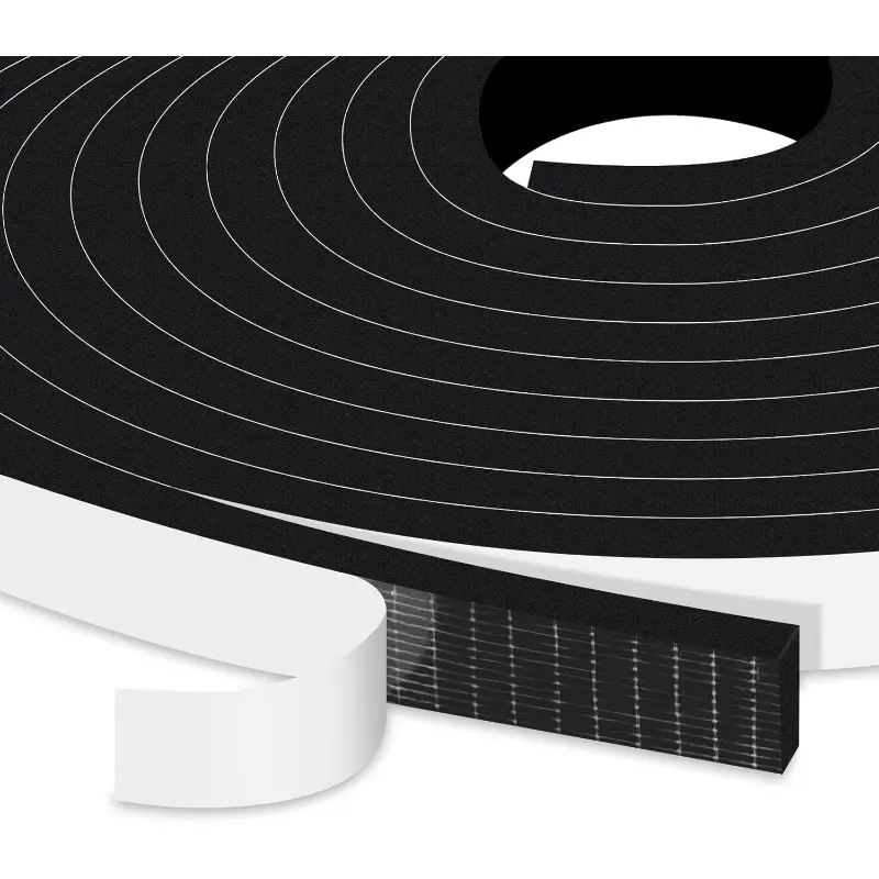 Upgraded Strong Adhesive Weather Stripping Door Seal, Noise-Reduction Doors and Windows Insulation Foam Tape, Air Conditioner Seal Strip, Anti-Vibration, Anti-Collision(1/2 in x 1/4 in x 33Ft)