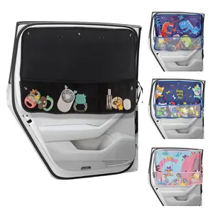 Car Curtain with Storage Nets, 2 Pack Car Window Sunshade for Baby, 7 Suction Cups Hold for Sun Cover Tint, Heat/UV Protection Sun Blocker