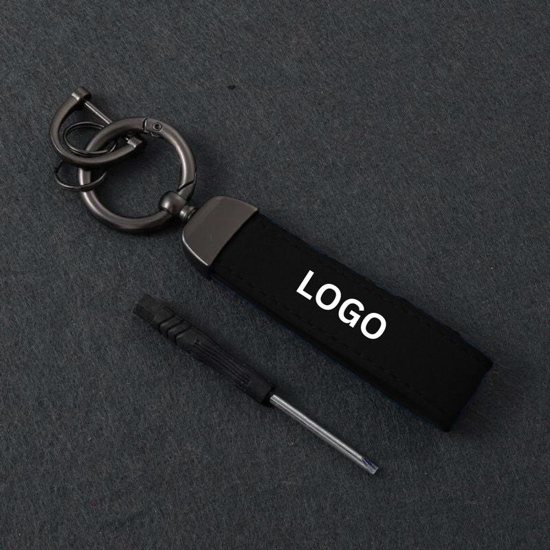 Valentine gift Alcantara Car Keychain with 4 Color Metal Rings & Bag Pendant Perfect for Car Enthusiasts with Multiple Logos