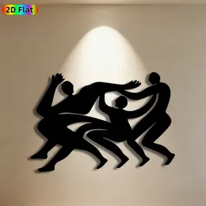 1pc Dancing Figures Metal Wall Art,Dynamic Dancing Figures Statue Mural, Ideal Gift for New Year, Easter, Dance Decor Enthusiasts, Weather-Resistant Metal Wall Decor Wall Sculptures, Perfect for Living Room Wall & Garden Fence, Artistic Home Decor Accent
