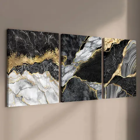 Wooden Framed Canvas Painting, 3 Counts/set Modern Art Wall Decor Painting, Wall Art Decor, Art Wall Decoration for Home Living Room Bedroom Office, Modern Abstract Design, Decoration Items