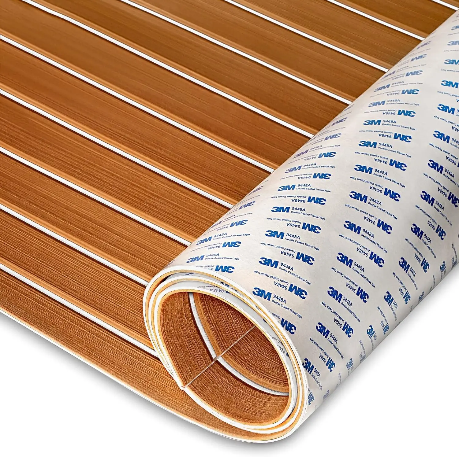 KXKZREN Faux Teak EVA Foam Boat Decking Sheet - U-Groove, Self-Adhesive, Waterproof, Anti-Skid, Custom-Fit, Fade-Resistant Flooring Pad for Pontoon, Yacht, Kayak Hardware, Outdoor, no, Eva Foam Boat Flooring Pad, Faux Teak Texture, Marine-Grade