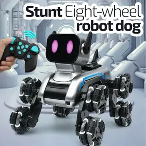 Fancy Fantastic Robot Dog Toy For Kid，Remote Control Stunt Car Toy With Music，8Wheels Dual Control Car Toy For Adult And Kids