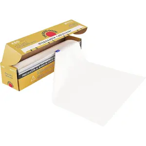 Thick White Plastic Disposable Plastic Tablecloth Roll with Easy Slide  | 54 in Wide | Cover Square, Round, Foldable, Rectangle Table for Party, Birthday, Indoor, Outdoor, Events