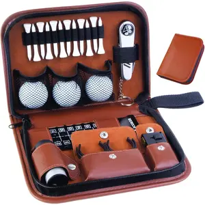 Enaud Golf Gifts for Men & Women, Premium Golf Accessories Kit with Case – Golf Balls, Tees, Divot Tool, Cleaning Brush, Scorer, Magnetic Hat Clip & Golf Ball Clamp, for Beginner Golfers