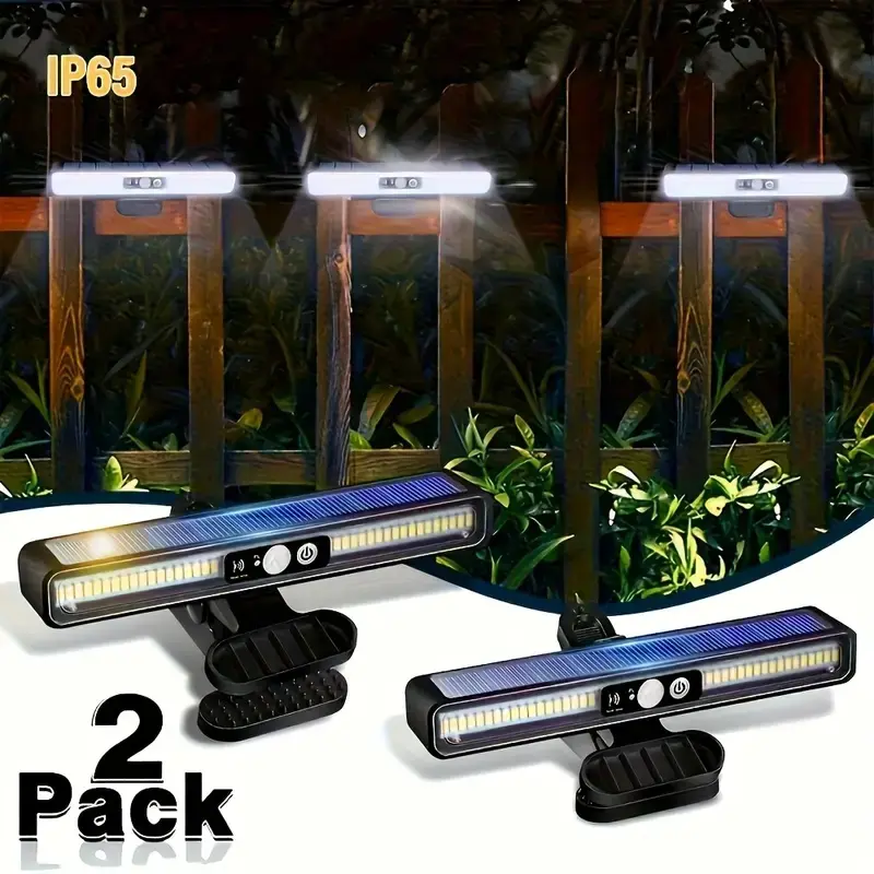Solar outdoor wall lamp, spotlight with motion sensor-adjustable clip-on and wall-mounted installation, suitable for stairs, paths, gardens, solar outdoor lamps, solar path lighting, fashionable and modern design, clip-on installation, Solar spotlights