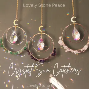 Crystal Sun Catchers- Rose Quartz, Clear Quartz, Amethyst, Citrine home decor