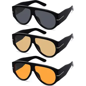 Oversized Retro Aviator Sunglasses for Women Men Trend 70s Thick Classic Vintage Style Sun Glasses