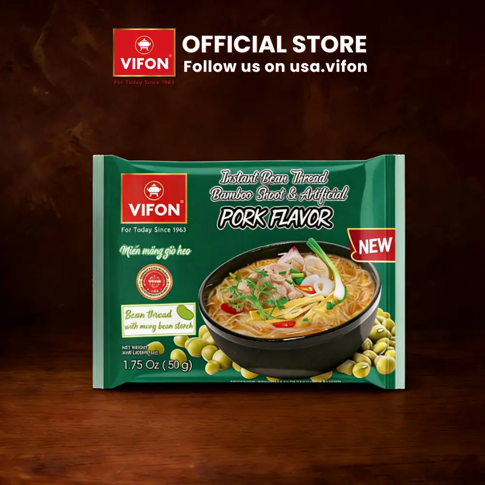 VIFON Glass Noodle/Bean Thread Pork Bamboo Shoot Flavor (Mien Mang Gio Heo) 12-Pack, 1.75 oz Each