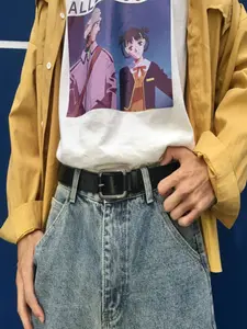 Unisex Belt, Couple Waistband, Hong Kong Style Cool Leather Belt, Trendy Young People Student Versatile Simple Pants Belt