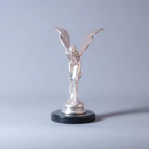 TT-54180 Bronze SPIRIT OF ECSTASY ON M/B 14H  with silver patina