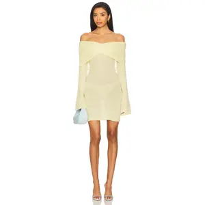SER.O.YA Xen Knit Mini Dress in Pastel Yellow