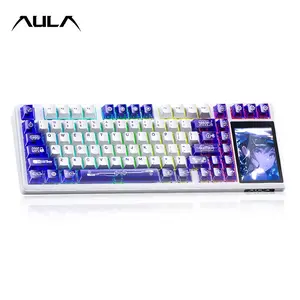 Aula L99 Three-Mode Mechanical Keyboard, 84 Key Layout, HD Smart Touch Screen, Hot Swap Axes, 20 Light Effects, Ergonomic Design