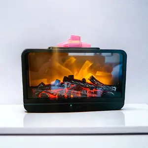 Black Fireplace Wax Melt Warmer with Auto-off Settings 2H/4H/8H Timer Home Decor Accessories Rubber Liner Elegant Design for Cozy Fragrance