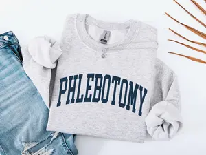 Phlebotomy Short Sleeved T-SHIRT / Sweatshirt  ,  Phlebotomist tee , Phlebotomy Tech Cotton Fabric