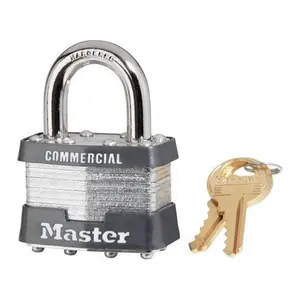 Masterlock 1KA#2246 Metal Steel Keyed Padlock, 1.75 in. Size, Dual Ball Bearing Mechanism - Pack of 6