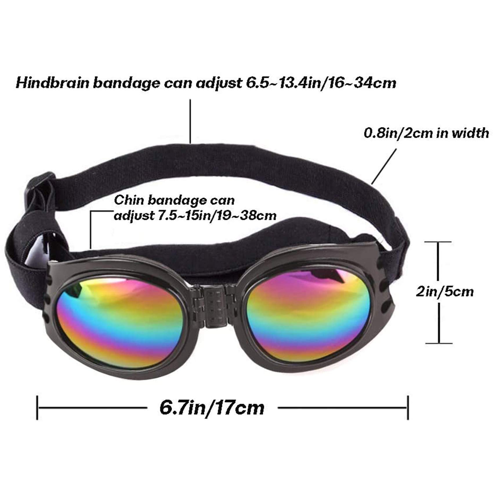 3PCS Dog Goggles Dog Sunglasses Adjustable Strap for Waterproof Windproof UV Protection Sunglasses for Pet, for Go Out Travel Skiing Swim
