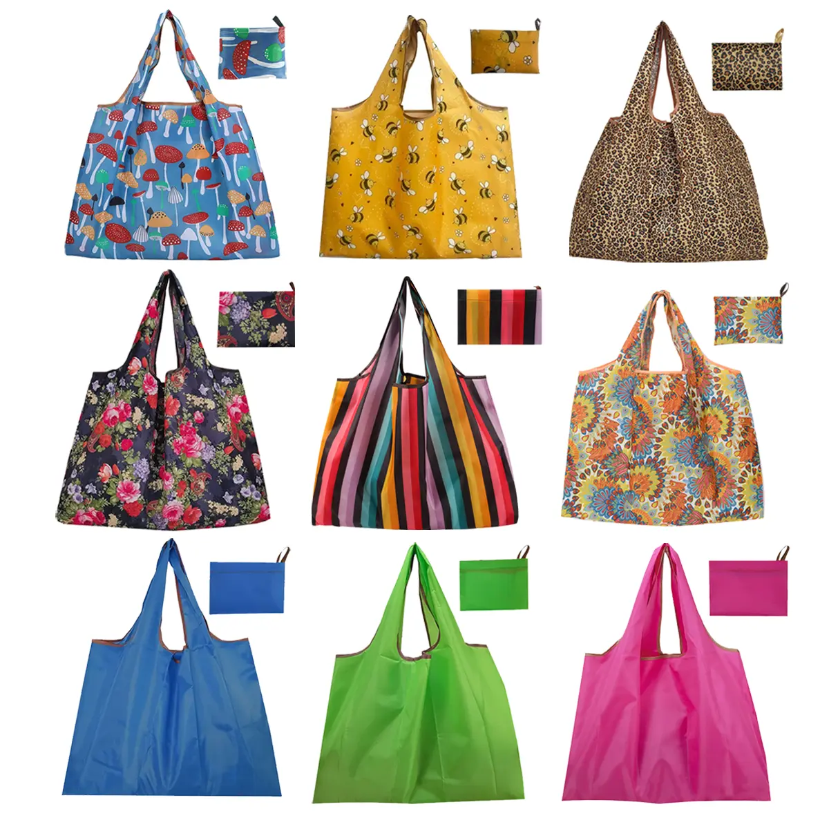 9-Pack Extra Large Foldable Tote Bag – Waterproof Emergency “Just in Case” Bag, Reusable Lightweight Shopping Bag, Travel Organizer, Heavy Duty Grocery Tote, Casual Fashion Daily Use, Eco-Friendly Reusable Design