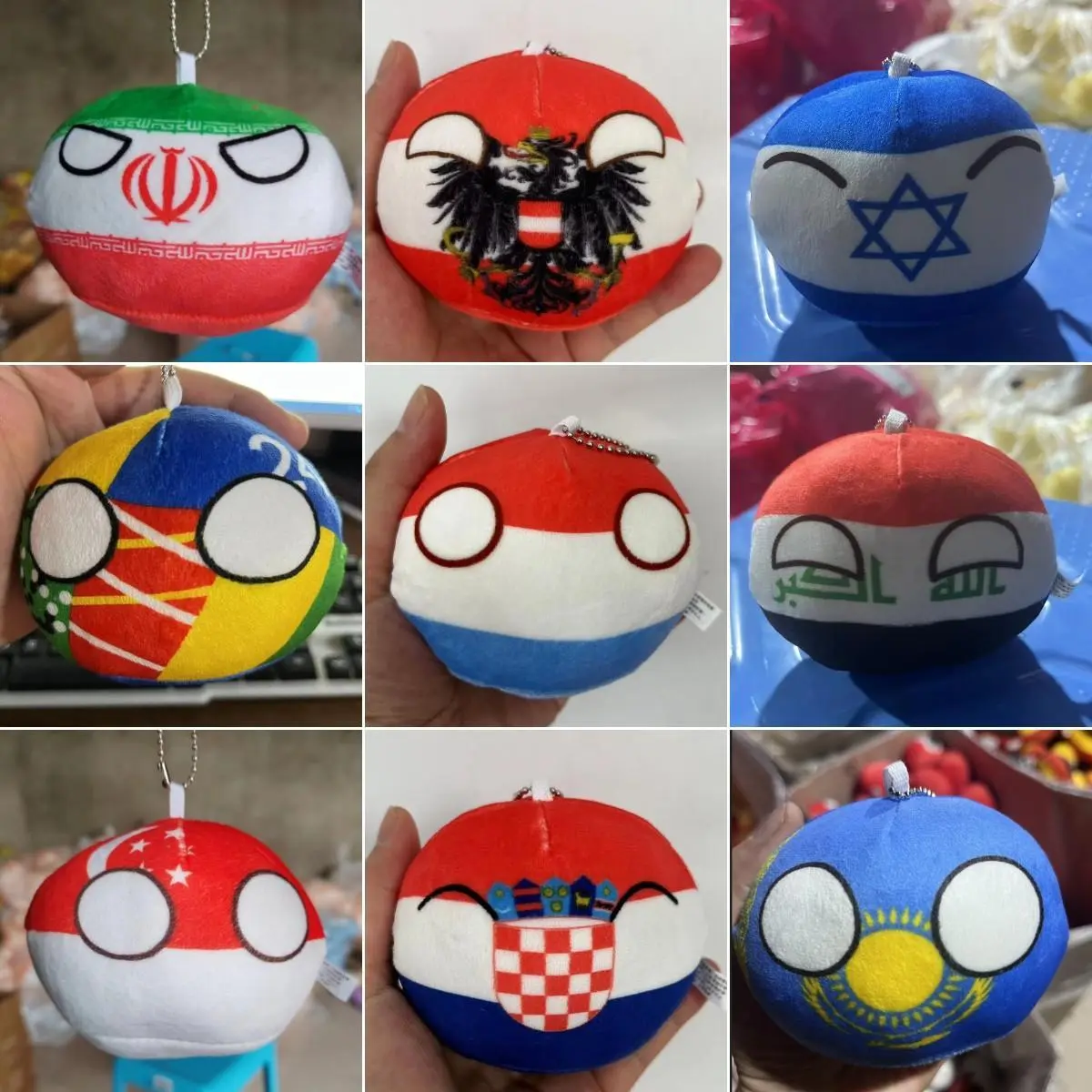 10cm 100% New and High Quality Soft Plush PP Cotton Polandball Pendant - 70 Styles Stuffed Doll Toy, Kids' Christmas Gift, Home Decor Statue Figurine