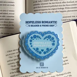 Hopeless Romantic E-Reader Grip | Acrylic E-Reader and Phone Holder for Book Lovers